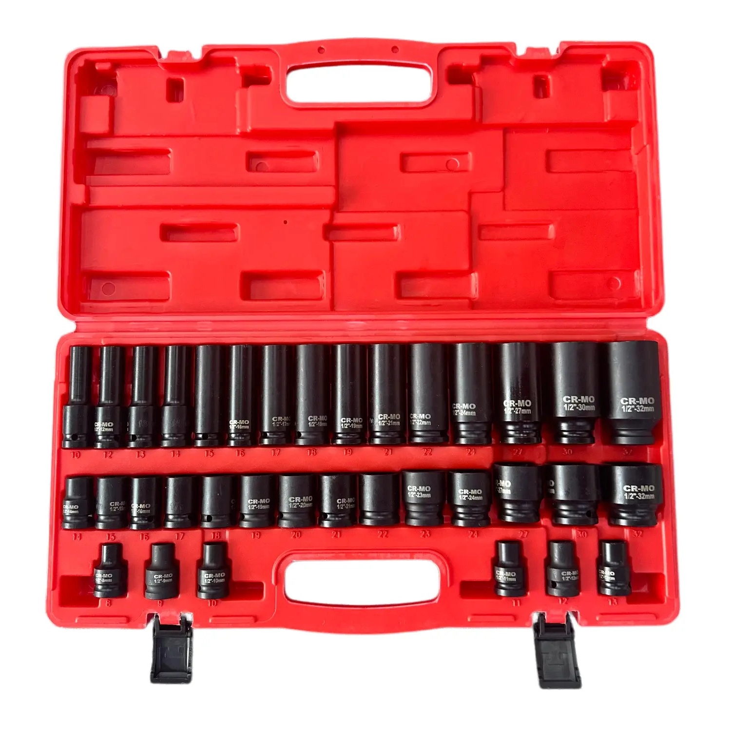 35Pcs 1/2" Drive Impact Socket Set with Plastic Case
