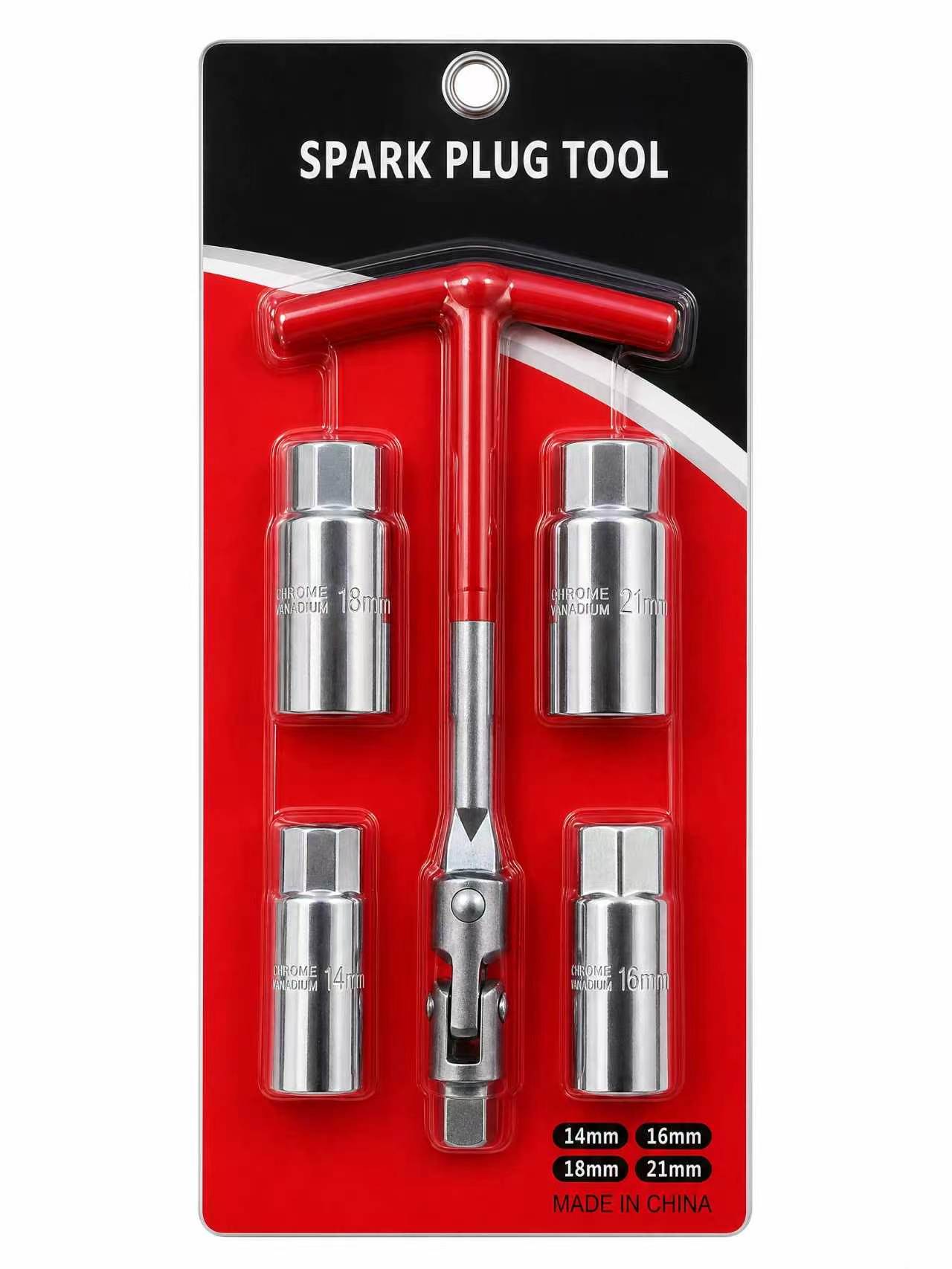 5 Pcs T-handle Universal Spark Plug Socket Wrench Set