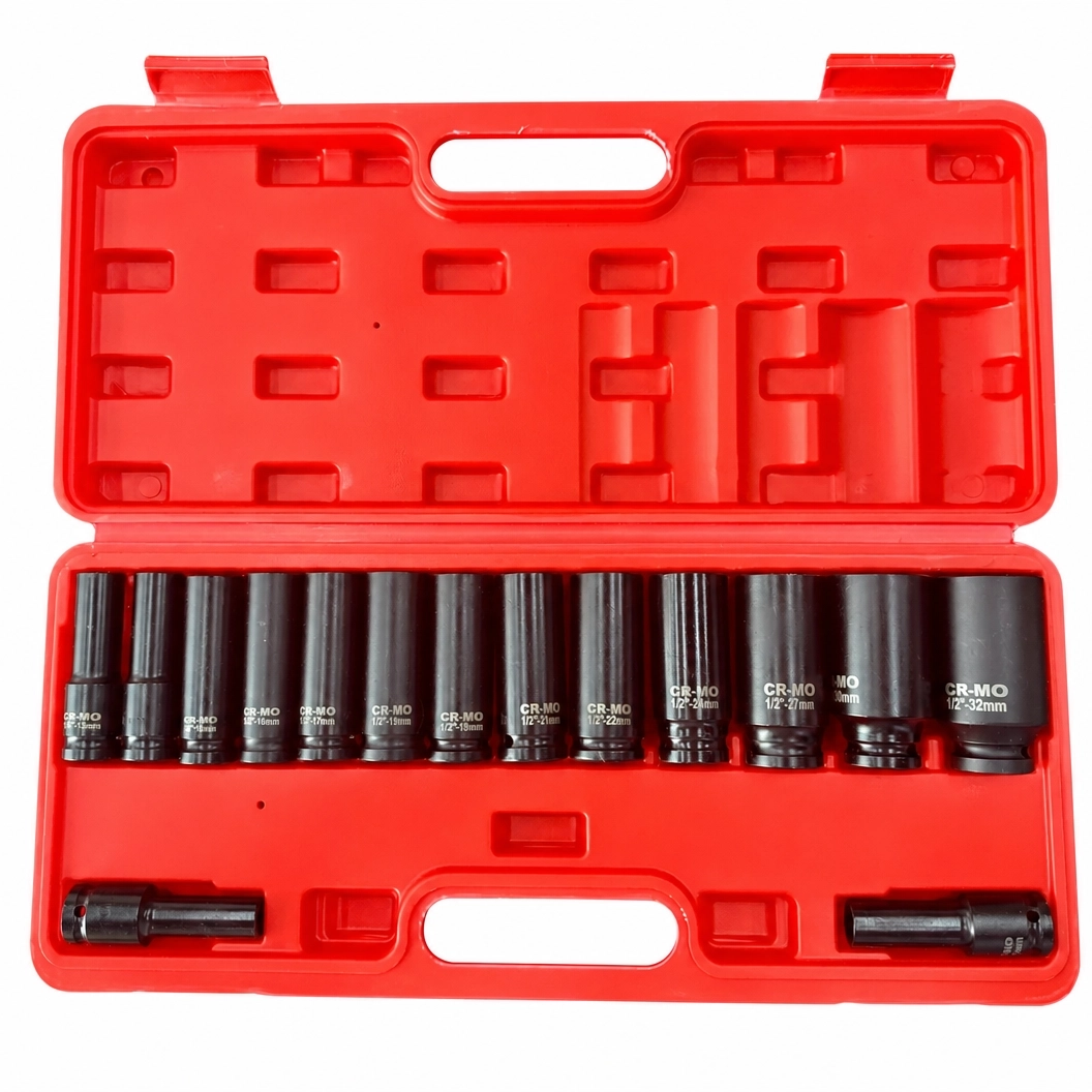 15Pcs 1/2" Deep Impact Socket Set