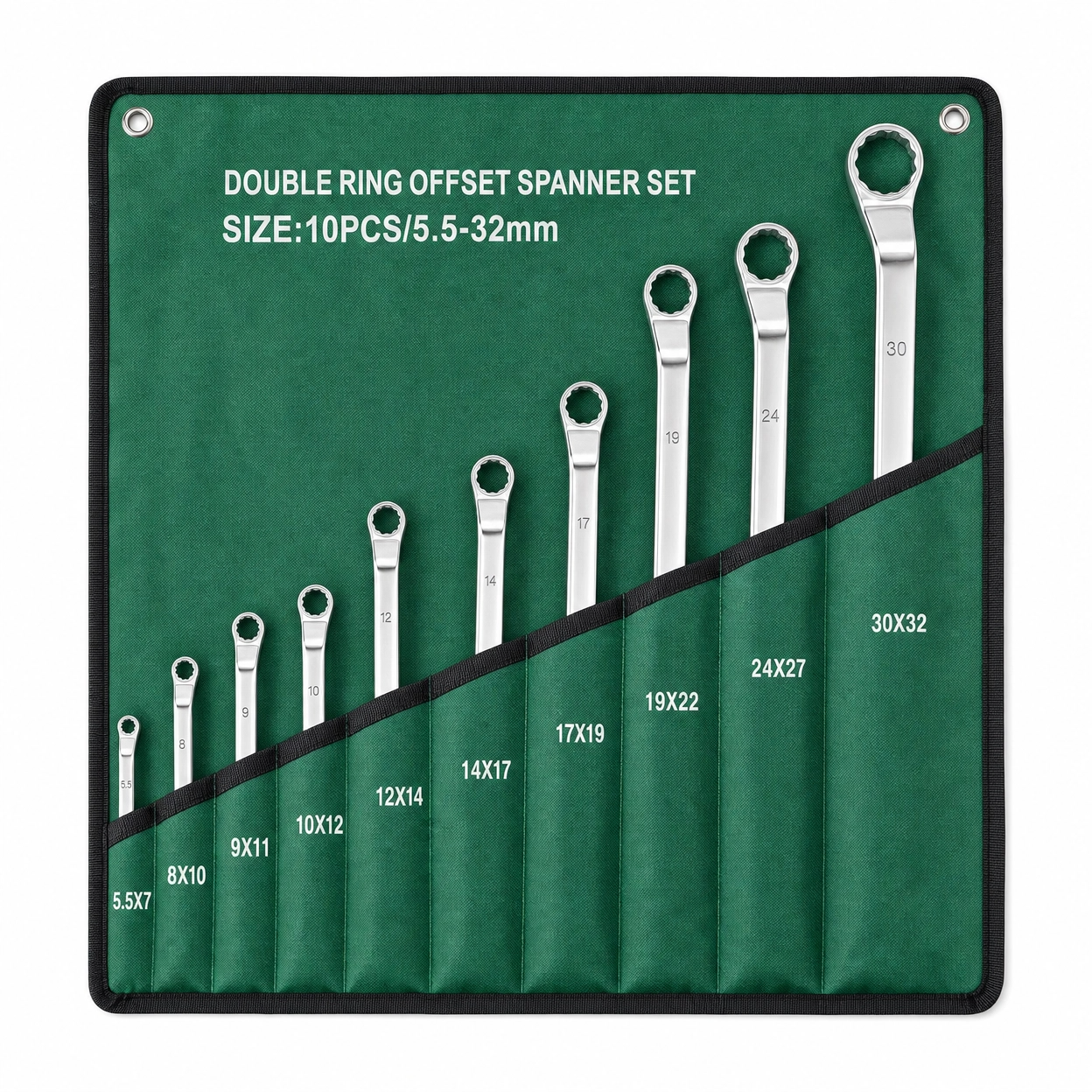 10Pcs Double Ring Offset Box Wrench Set