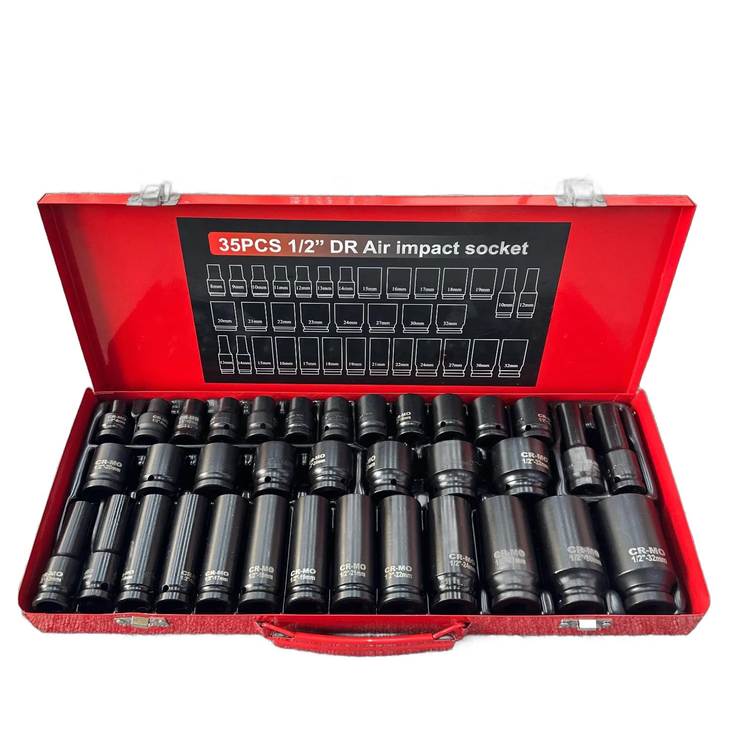 35pcs 1/2" Drive Deep Impact Socket Set